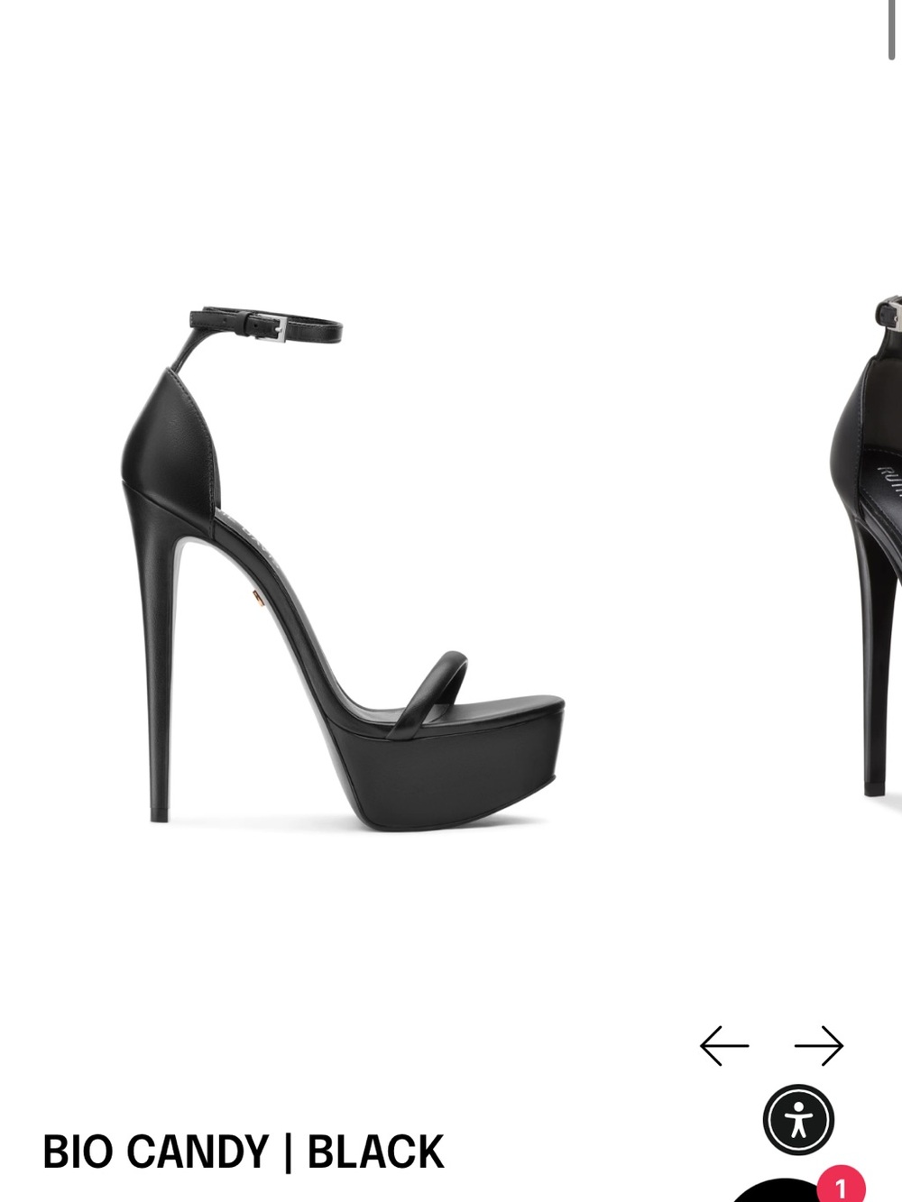 Ruthie Davis Black Platform Ankle-Strap Stiletto Heels
